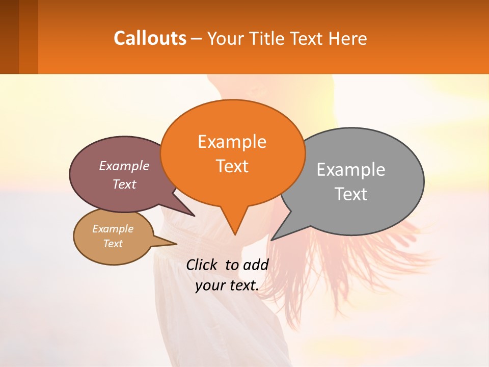 A Woman Standing On The Beach With Her Arms Outstretched PowerPoint Template