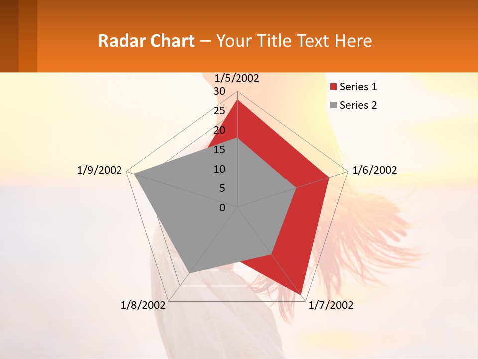 A Woman Standing On The Beach With Her Arms Outstretched PowerPoint Template