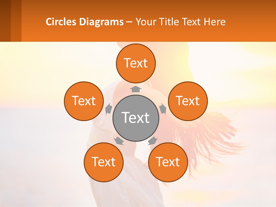 A Woman Standing On The Beach With Her Arms Outstretched PowerPoint Template