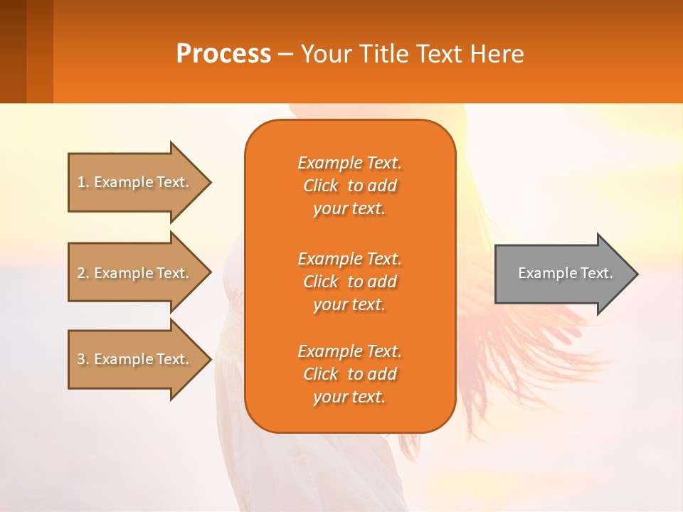 A Woman Standing On The Beach With Her Arms Outstretched PowerPoint Template