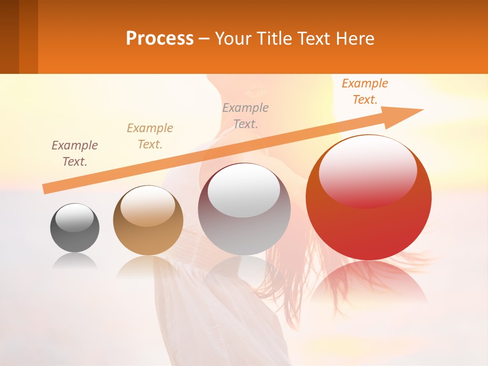 A Woman Standing On The Beach With Her Arms Outstretched PowerPoint Template