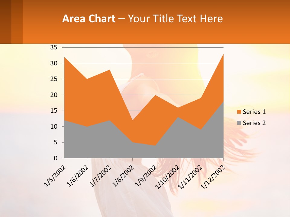 A Woman Standing On The Beach With Her Arms Outstretched PowerPoint Template