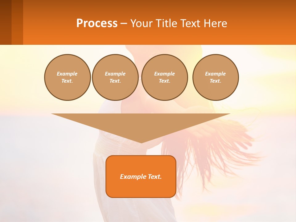 A Woman Standing On The Beach With Her Arms Outstretched PowerPoint Template