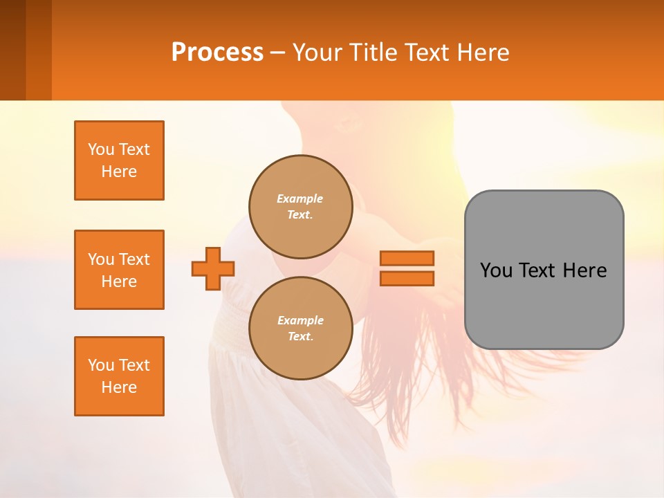 A Woman Standing On The Beach With Her Arms Outstretched PowerPoint Template