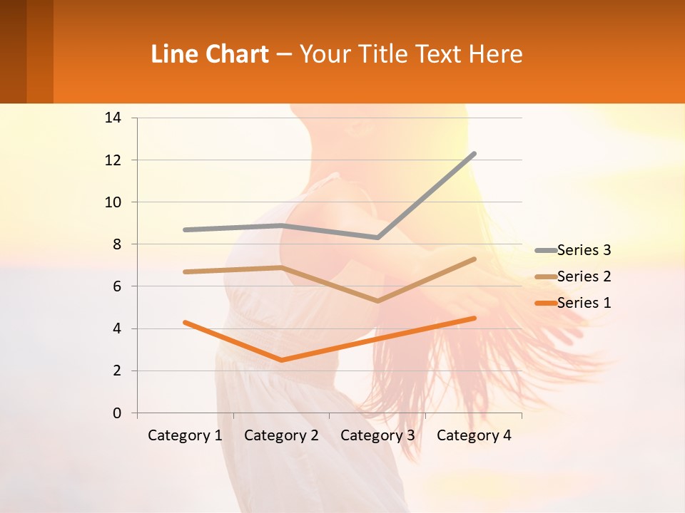 A Woman Standing On The Beach With Her Arms Outstretched PowerPoint Template