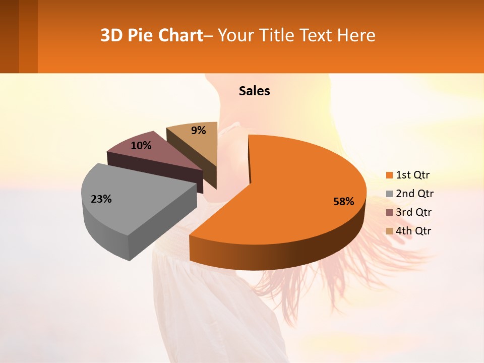 A Woman Standing On The Beach With Her Arms Outstretched PowerPoint Template