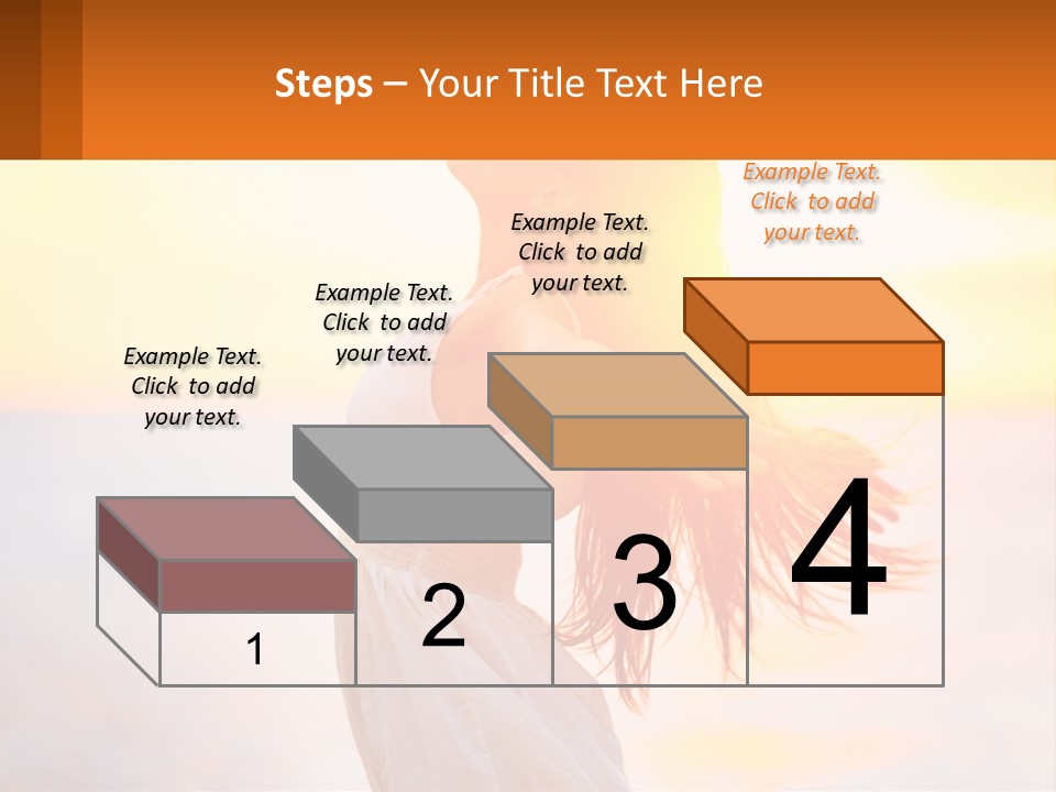 A Woman Standing On The Beach With Her Arms Outstretched PowerPoint Template