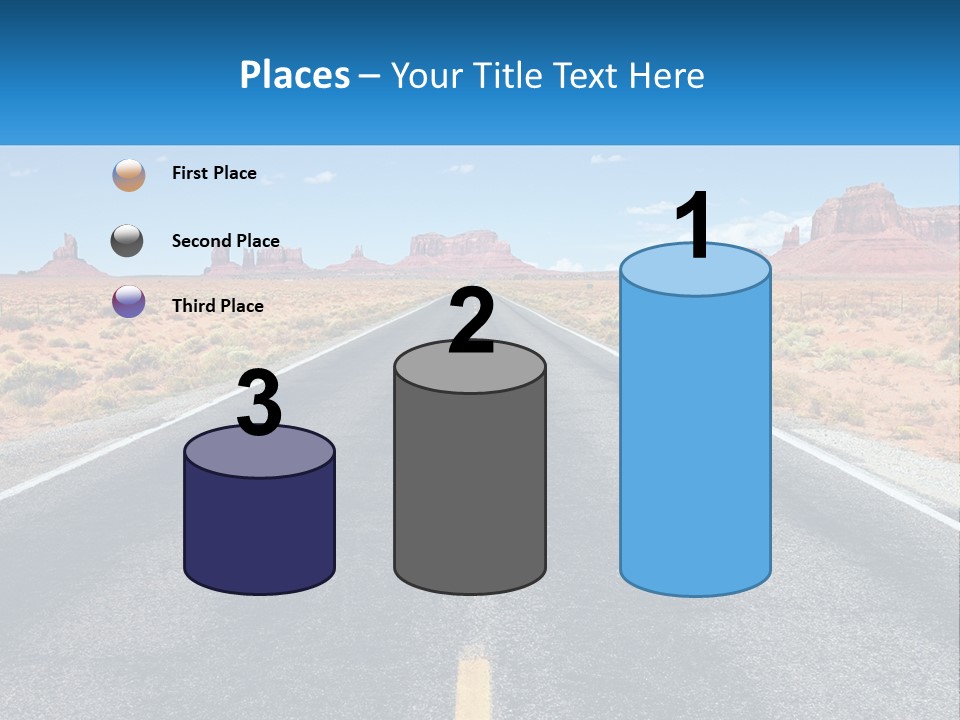 An Empty Road With A Blue Sky And Mountains In The Background PowerPoint Template