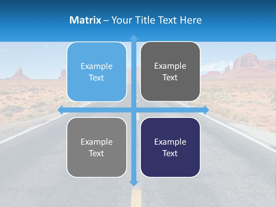 An Empty Road With A Blue Sky And Mountains In The Background PowerPoint Template