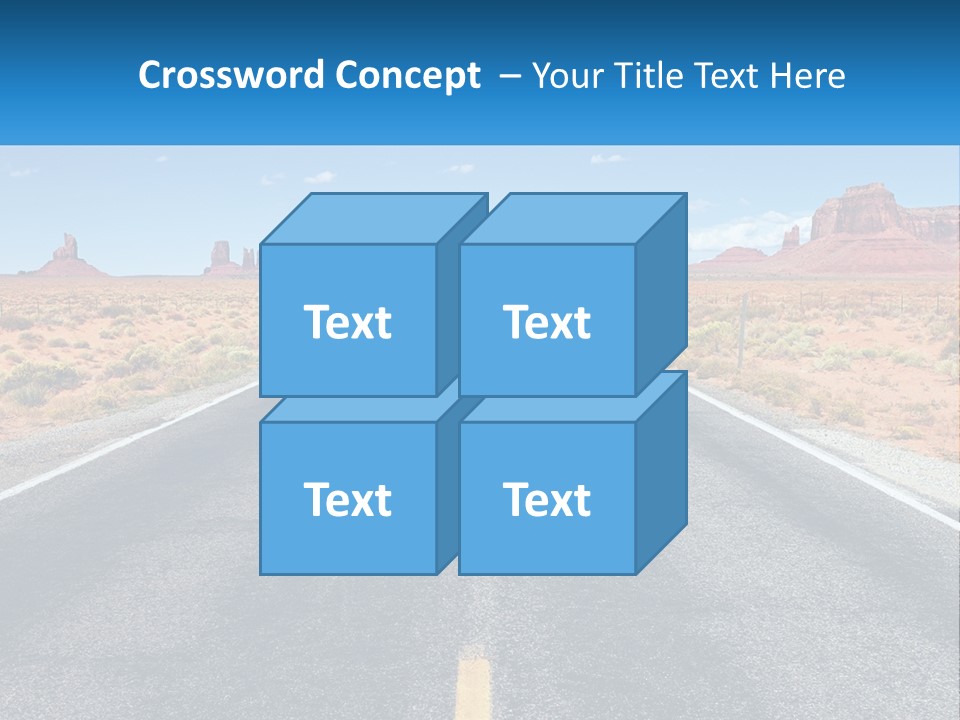 An Empty Road With A Blue Sky And Mountains In The Background PowerPoint Template