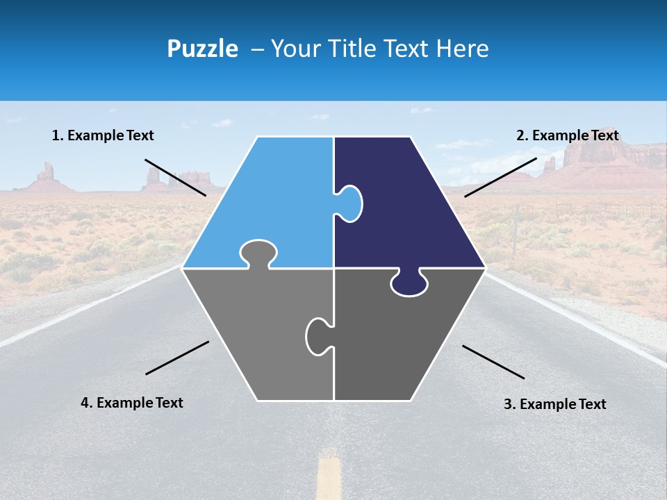 An Empty Road With A Blue Sky And Mountains In The Background PowerPoint Template