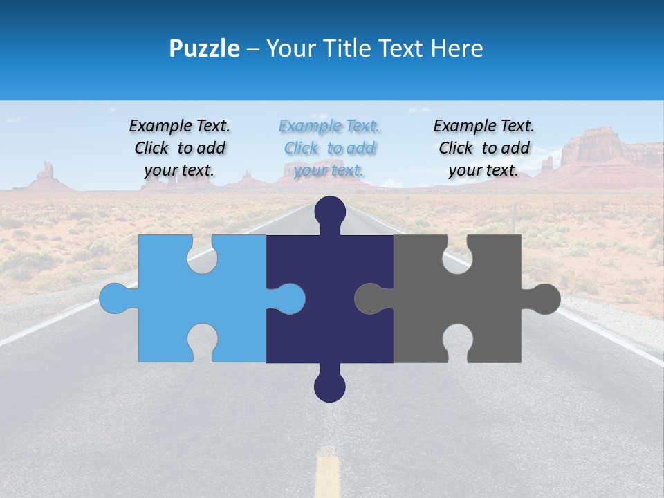 An Empty Road With A Blue Sky And Mountains In The Background PowerPoint Template