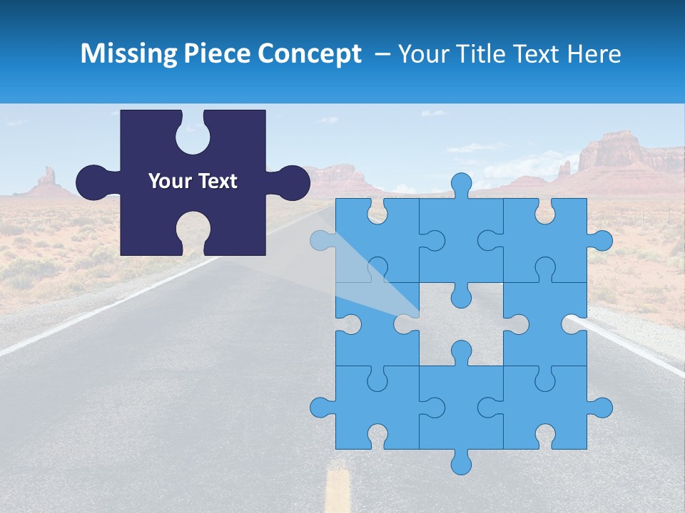 An Empty Road With A Blue Sky And Mountains In The Background PowerPoint Template