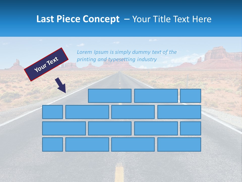 An Empty Road With A Blue Sky And Mountains In The Background PowerPoint Template