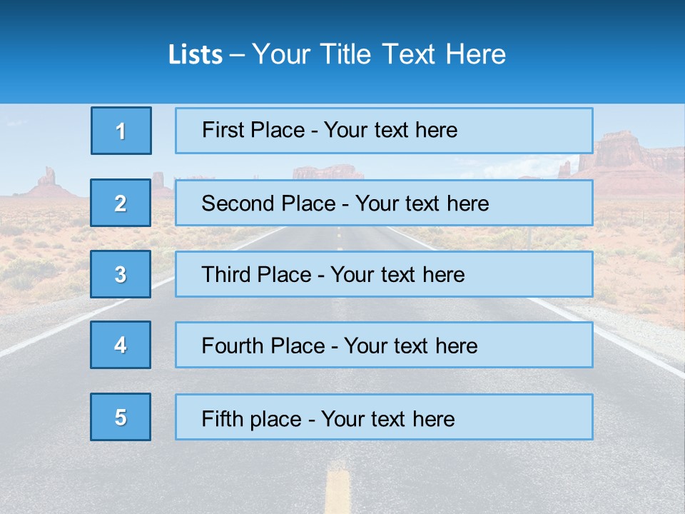 An Empty Road With A Blue Sky And Mountains In The Background PowerPoint Template