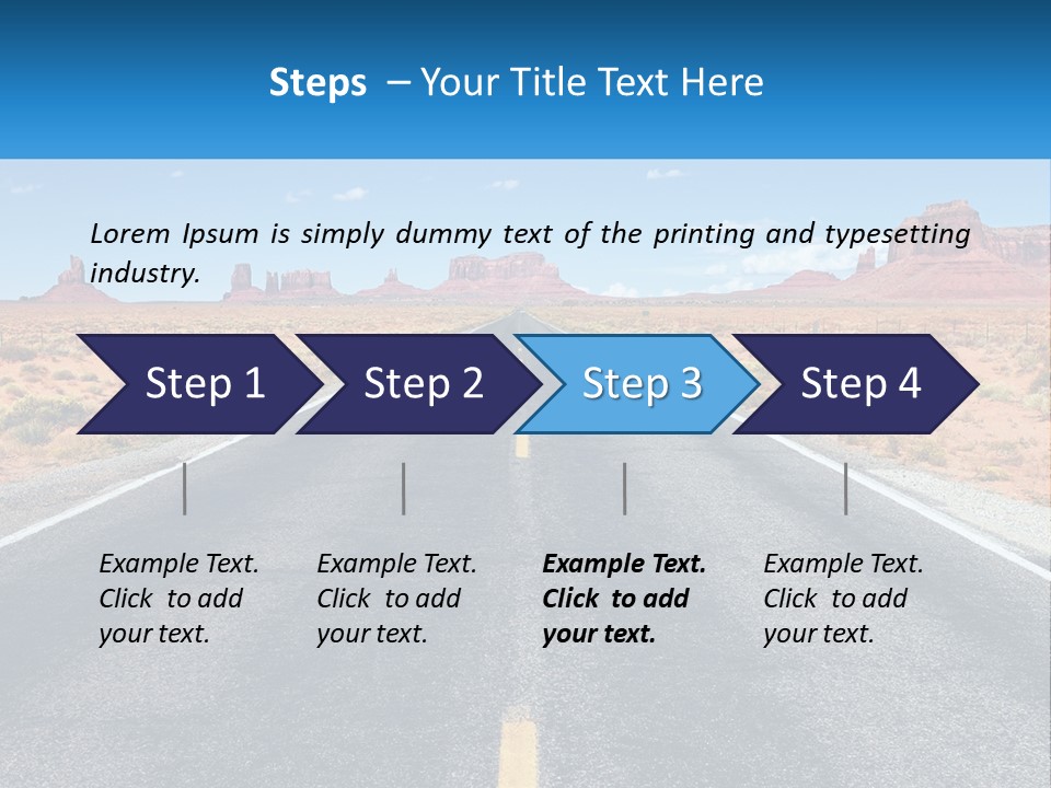 An Empty Road With A Blue Sky And Mountains In The Background PowerPoint Template