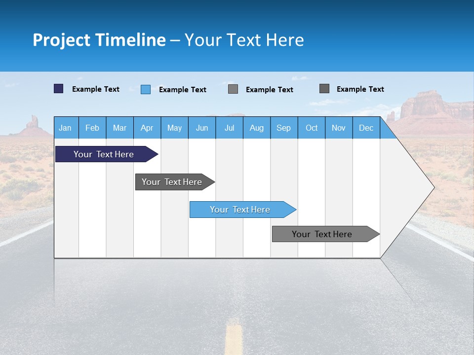 An Empty Road With A Blue Sky And Mountains In The Background PowerPoint Template