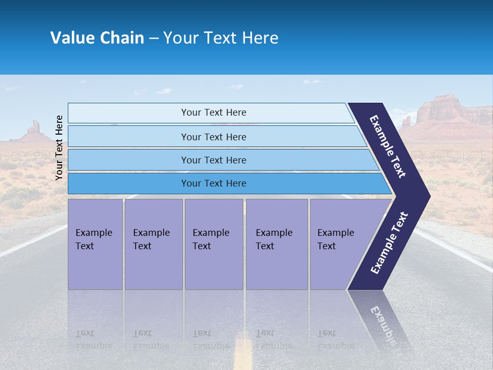 An Empty Road With A Blue Sky And Mountains In The Background PowerPoint Template