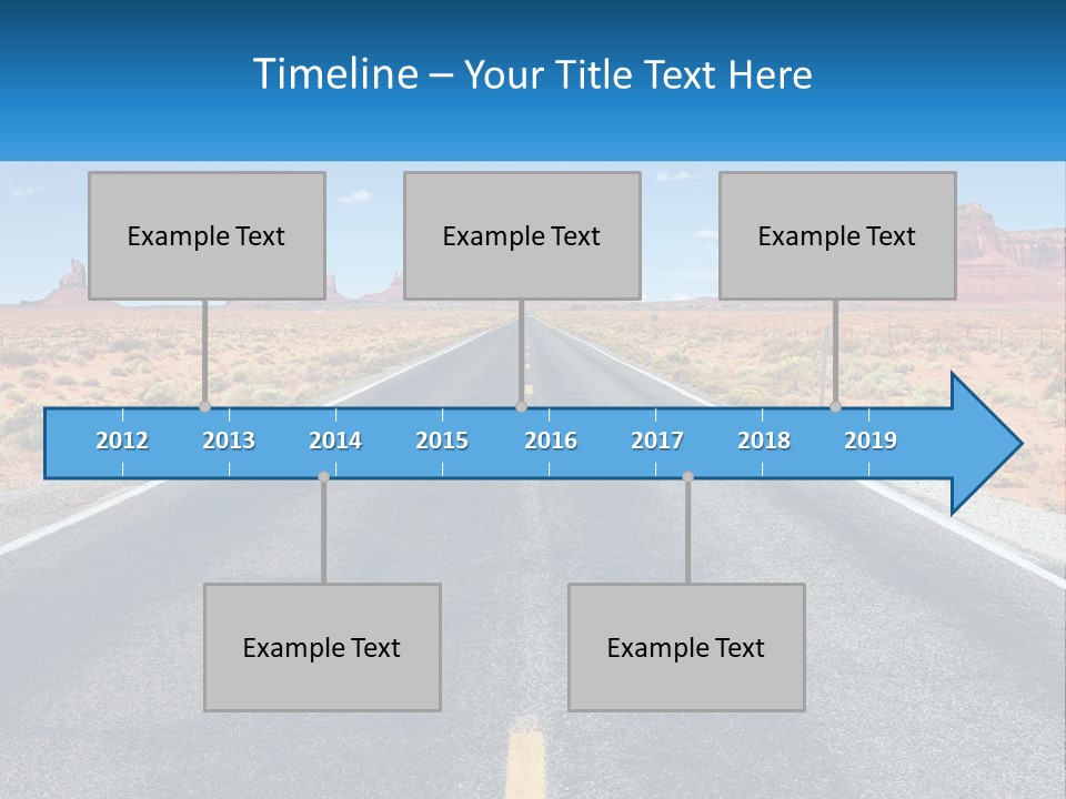 An Empty Road With A Blue Sky And Mountains In The Background PowerPoint Template