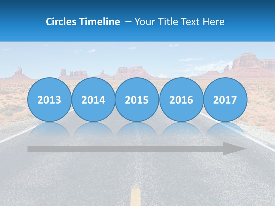 An Empty Road With A Blue Sky And Mountains In The Background PowerPoint Template