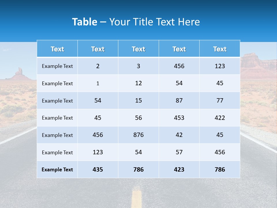 An Empty Road With A Blue Sky And Mountains In The Background PowerPoint Template