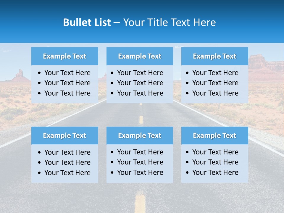 An Empty Road With A Blue Sky And Mountains In The Background PowerPoint Template