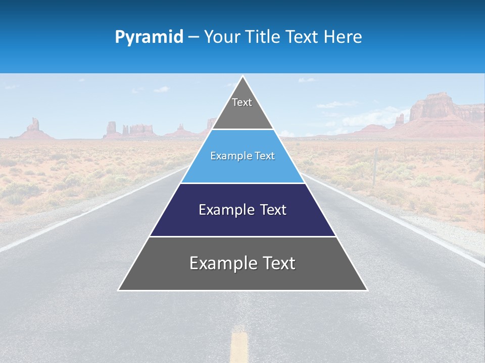 An Empty Road With A Blue Sky And Mountains In The Background PowerPoint Template