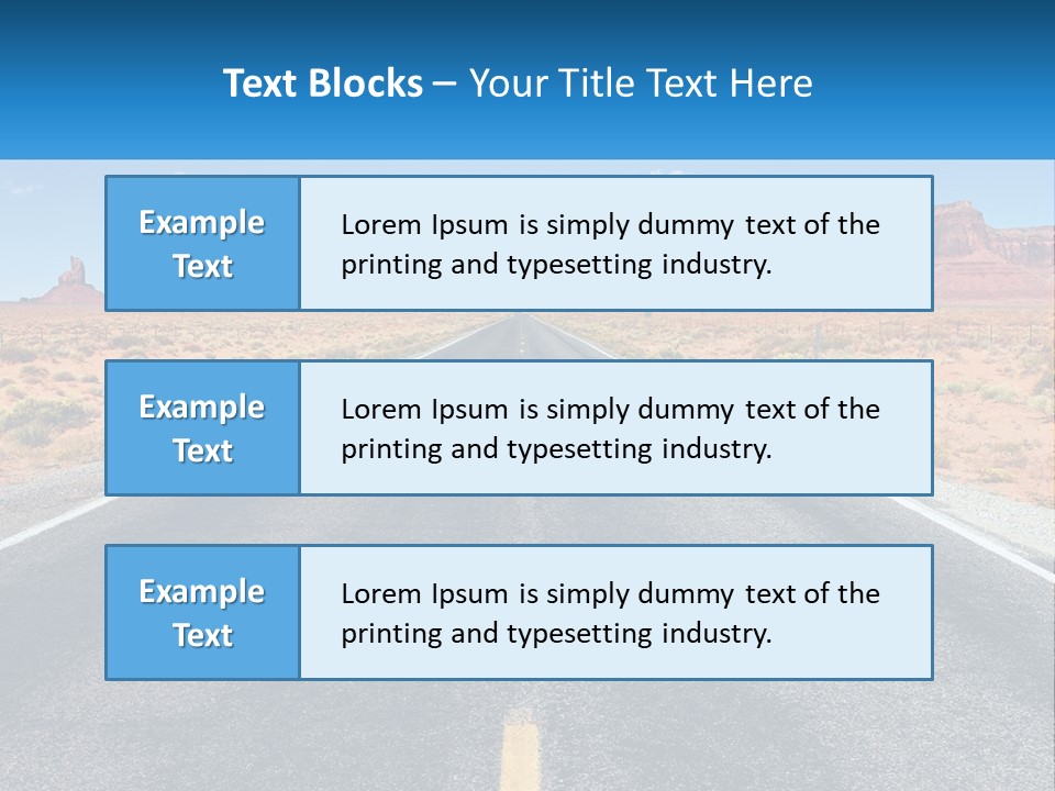 An Empty Road With A Blue Sky And Mountains In The Background PowerPoint Template