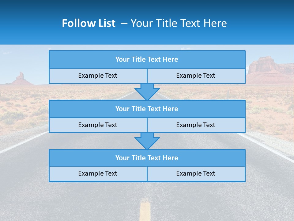 An Empty Road With A Blue Sky And Mountains In The Background PowerPoint Template