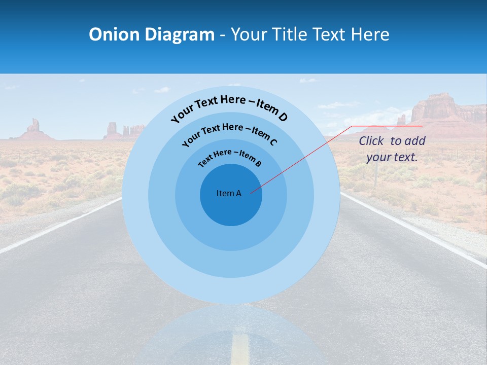 An Empty Road With A Blue Sky And Mountains In The Background PowerPoint Template