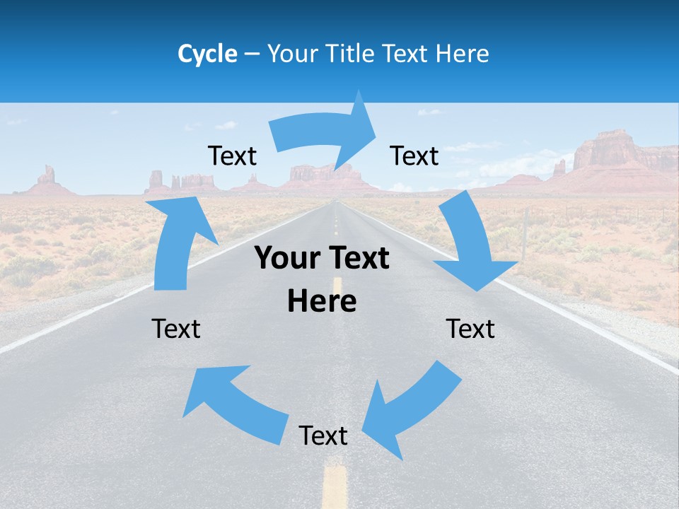 An Empty Road With A Blue Sky And Mountains In The Background PowerPoint Template