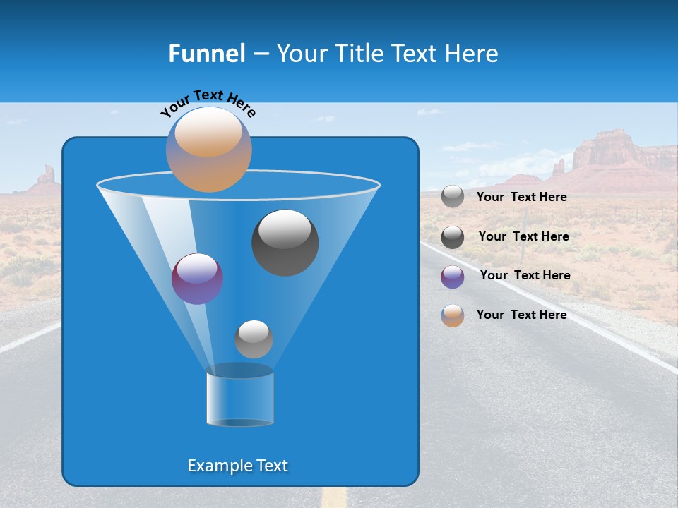 An Empty Road With A Blue Sky And Mountains In The Background PowerPoint Template