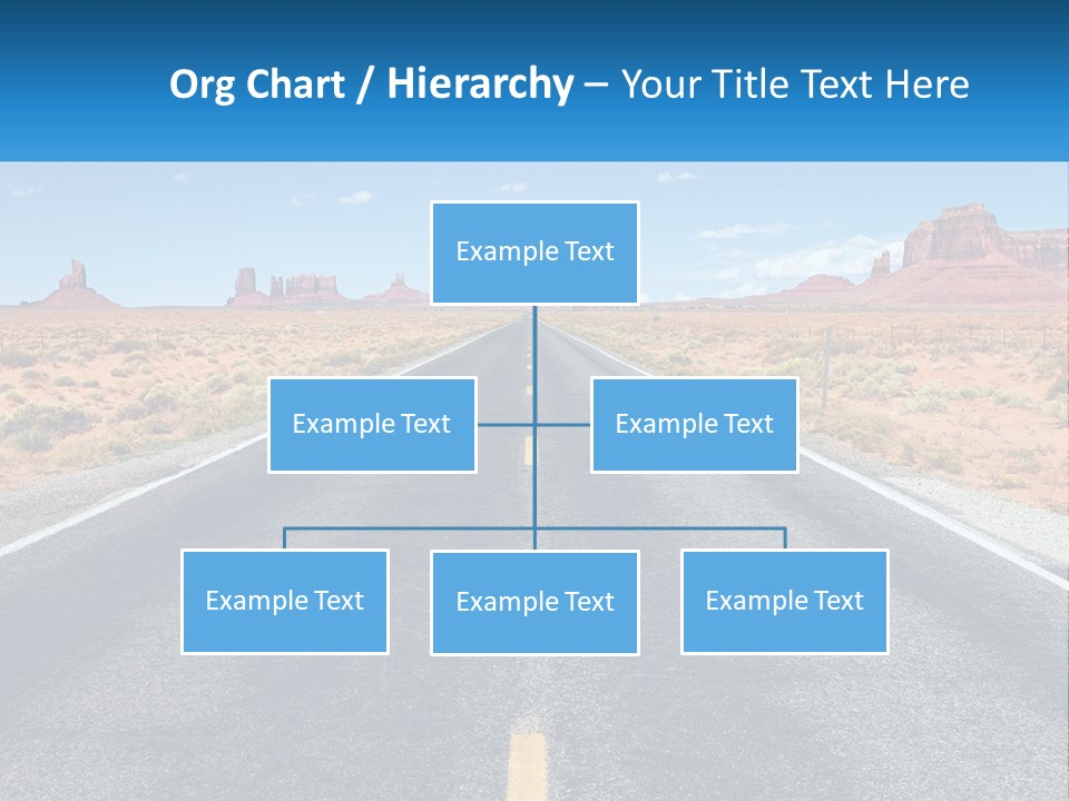 An Empty Road With A Blue Sky And Mountains In The Background PowerPoint Template