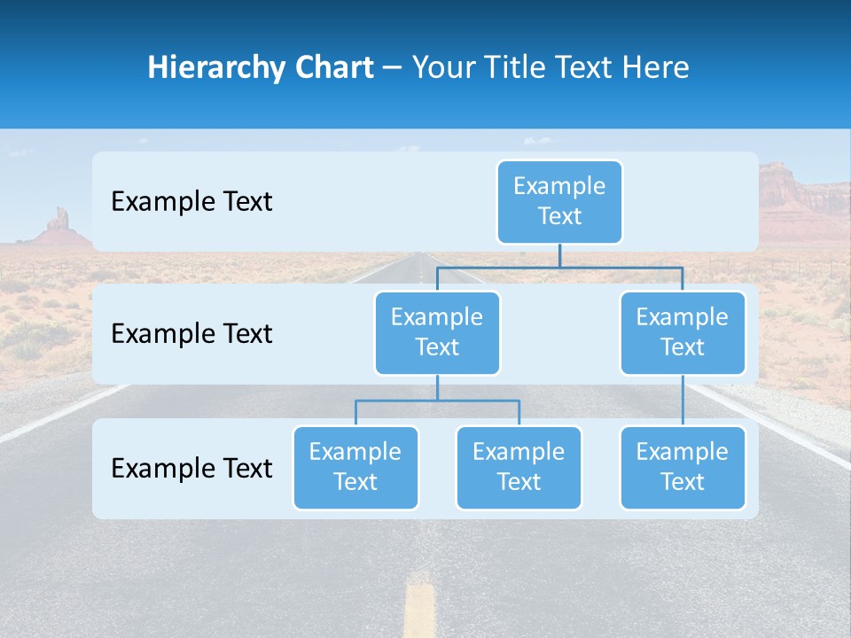 An Empty Road With A Blue Sky And Mountains In The Background PowerPoint Template