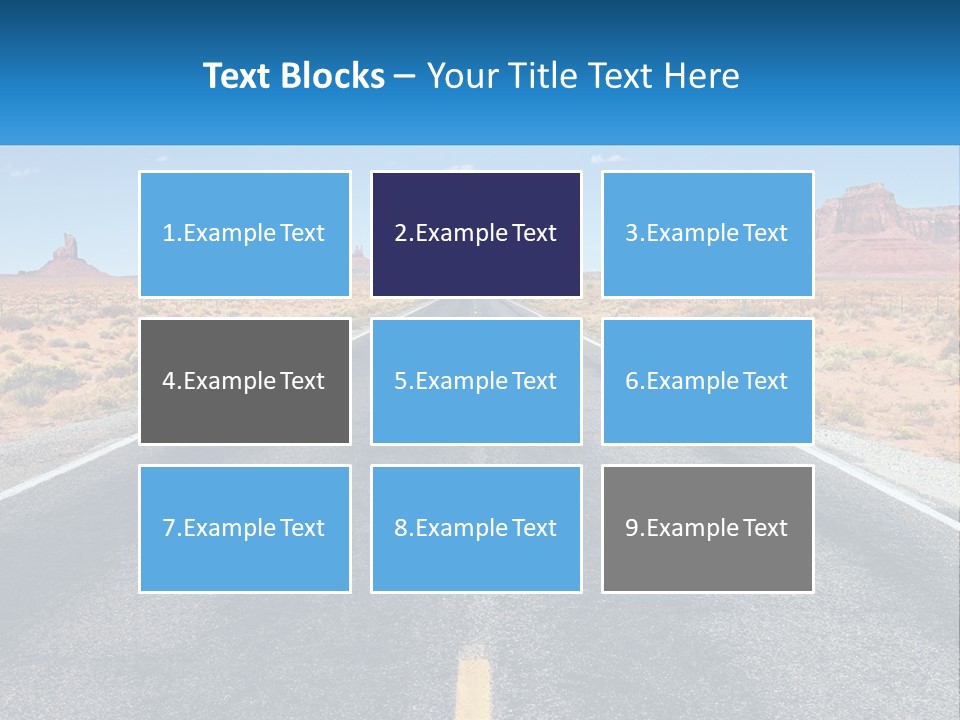 An Empty Road With A Blue Sky And Mountains In The Background PowerPoint Template