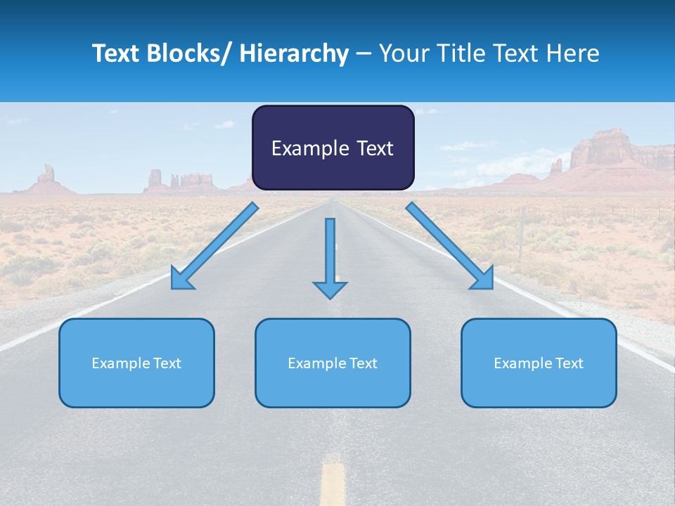 An Empty Road With A Blue Sky And Mountains In The Background PowerPoint Template