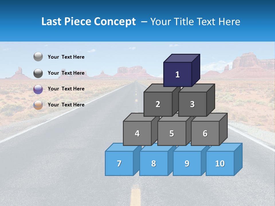 An Empty Road With A Blue Sky And Mountains In The Background PowerPoint Template