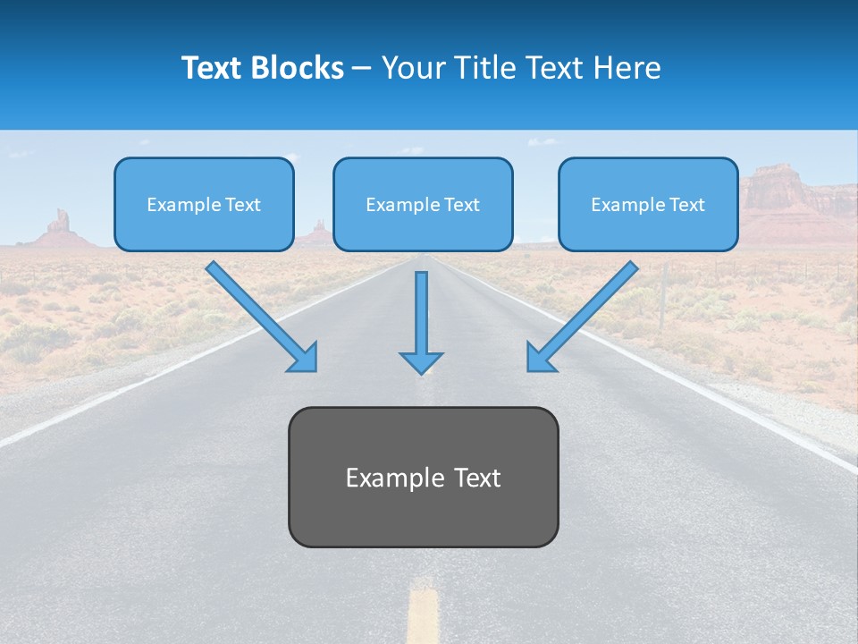 An Empty Road With A Blue Sky And Mountains In The Background PowerPoint Template