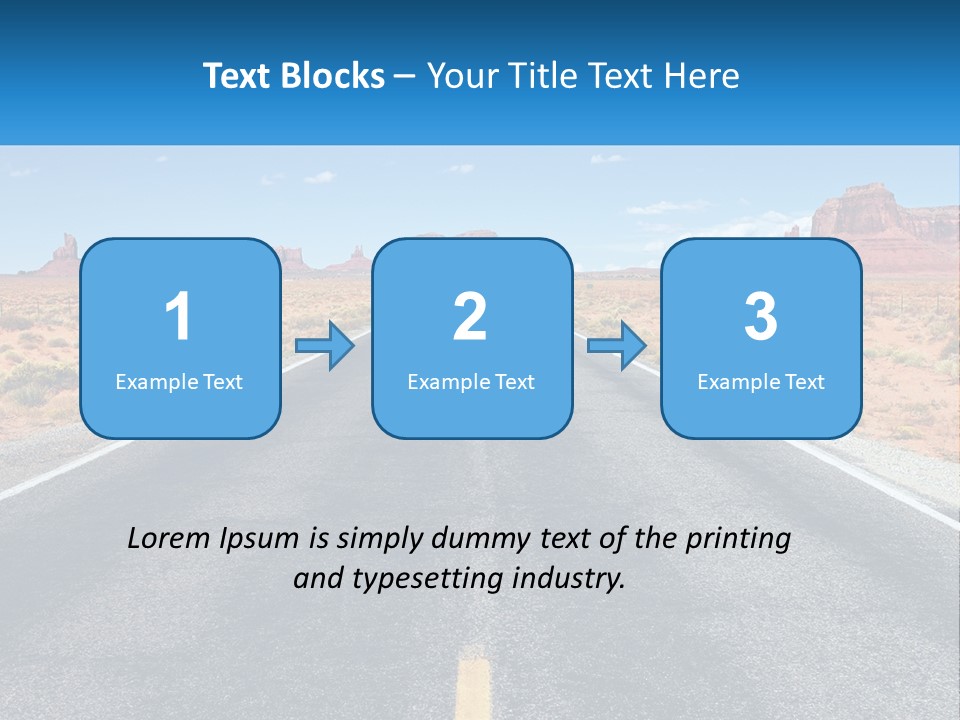 An Empty Road With A Blue Sky And Mountains In The Background PowerPoint Template