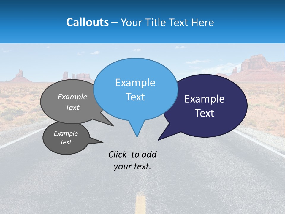 An Empty Road With A Blue Sky And Mountains In The Background PowerPoint Template