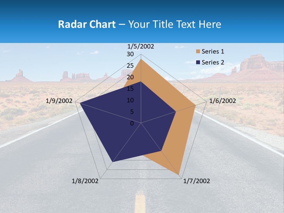 An Empty Road With A Blue Sky And Mountains In The Background PowerPoint Template
