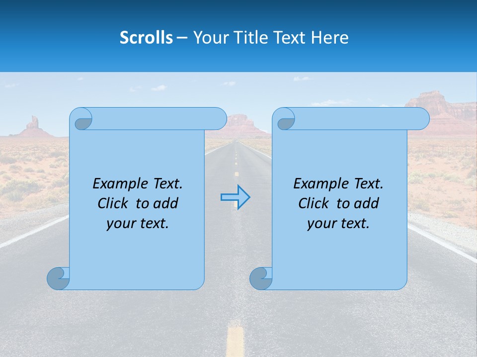 An Empty Road With A Blue Sky And Mountains In The Background PowerPoint Template
