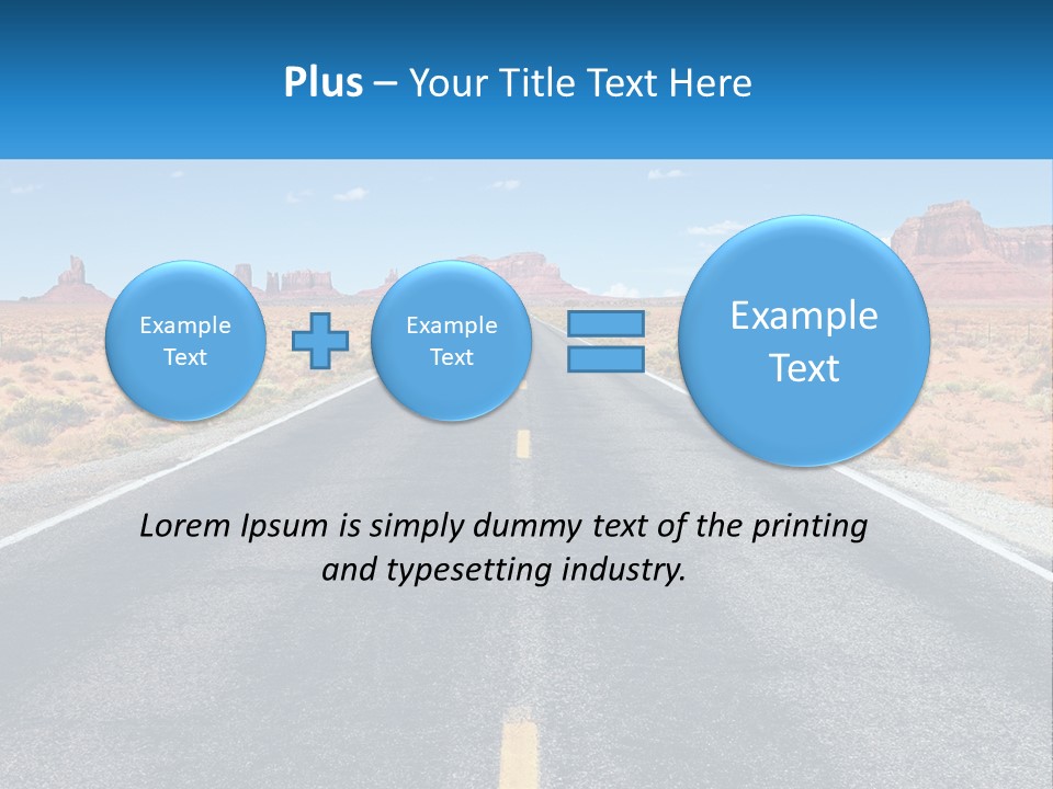An Empty Road With A Blue Sky And Mountains In The Background PowerPoint Template