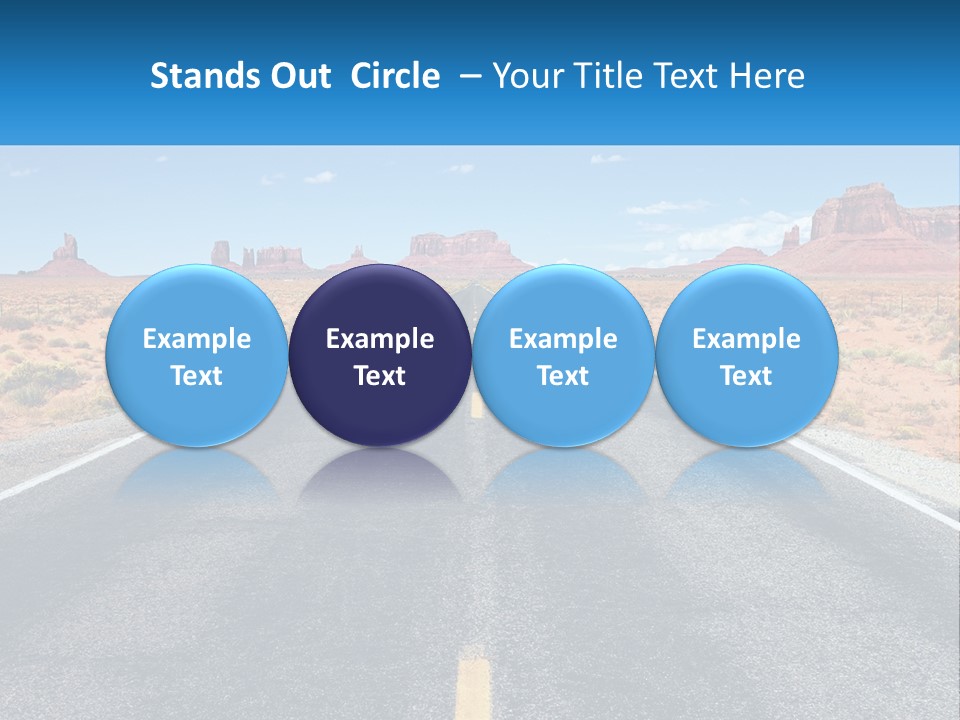 An Empty Road With A Blue Sky And Mountains In The Background PowerPoint Template