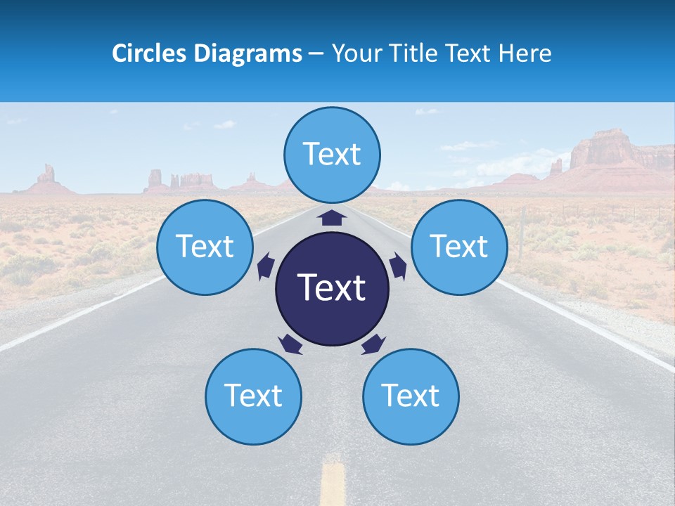 An Empty Road With A Blue Sky And Mountains In The Background PowerPoint Template