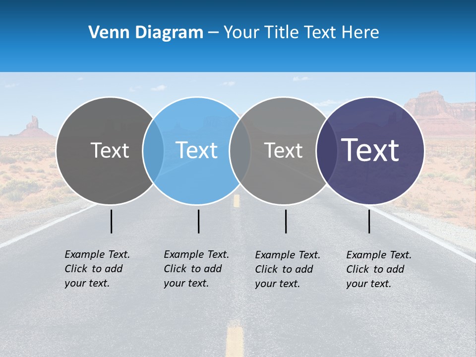 An Empty Road With A Blue Sky And Mountains In The Background PowerPoint Template