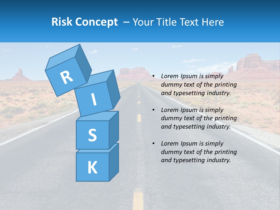 An Empty Road With A Blue Sky And Mountains In The Background PowerPoint Template