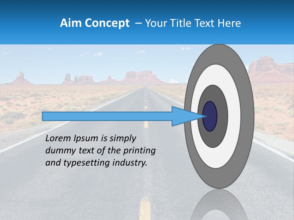 An Empty Road With A Blue Sky And Mountains In The Background PowerPoint Template