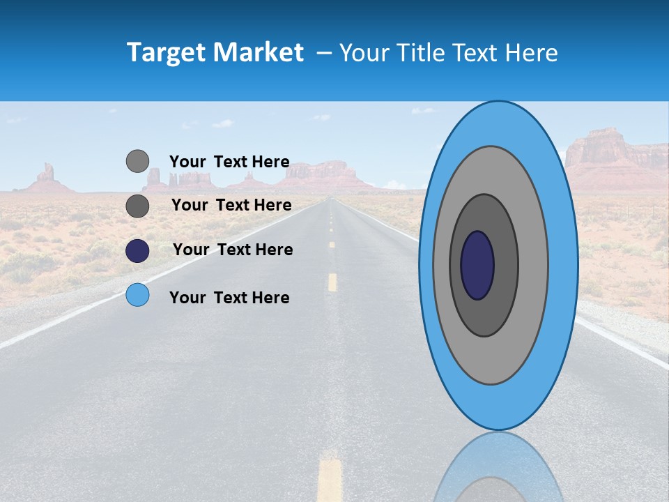 An Empty Road With A Blue Sky And Mountains In The Background PowerPoint Template