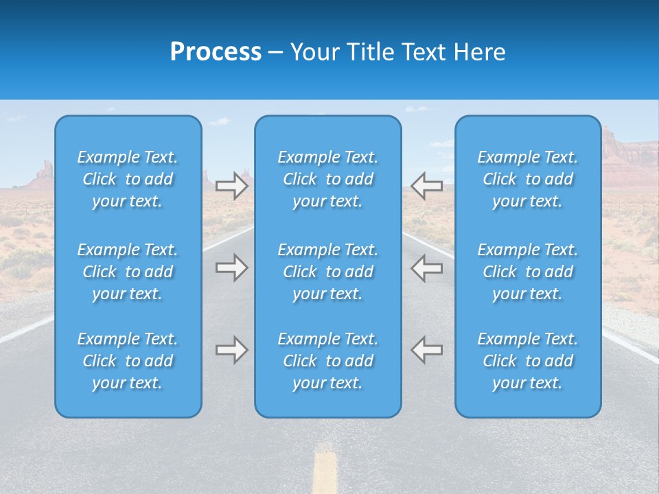 An Empty Road With A Blue Sky And Mountains In The Background PowerPoint Template